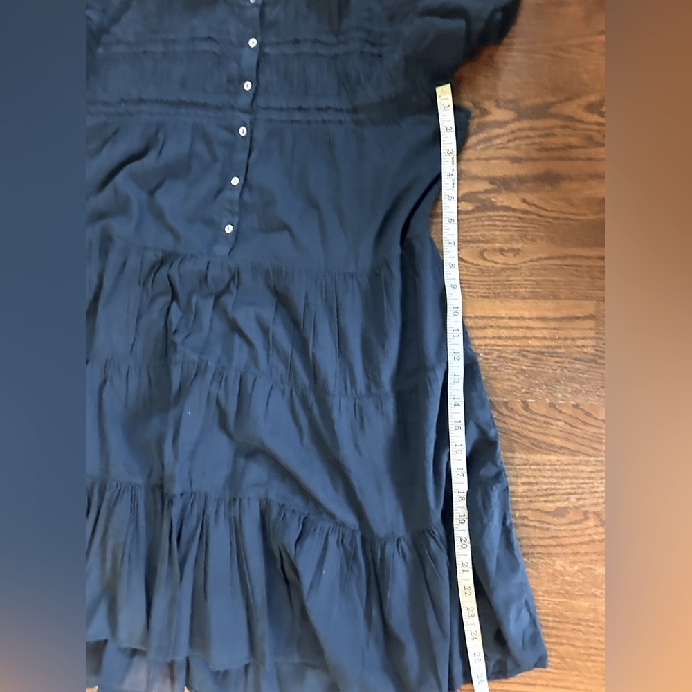 NWOT Dylan Anthropologie Midnight Navy Cotton Prairie Tiered Ruffle Dress Size M - Picture 11 of 12